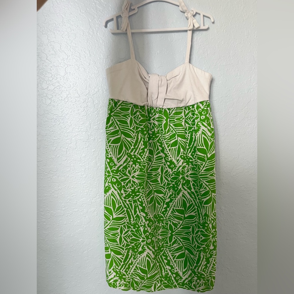 Lilly Pulitzer Girls Cotton Dress Green Floral Size 7